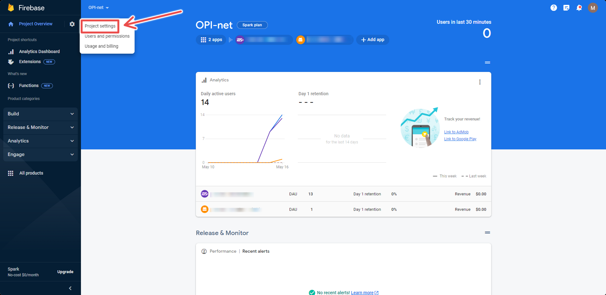 Connect Google Analytics to Firebase