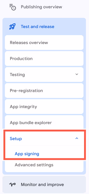 Reset Keystore Details for Android App
